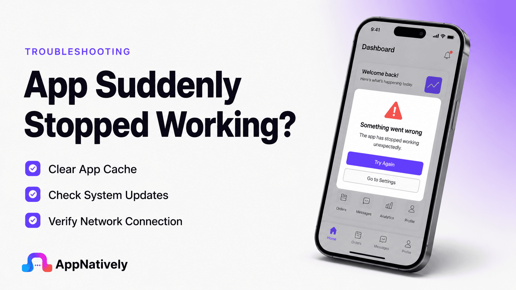 App Suddenly Stopped Working